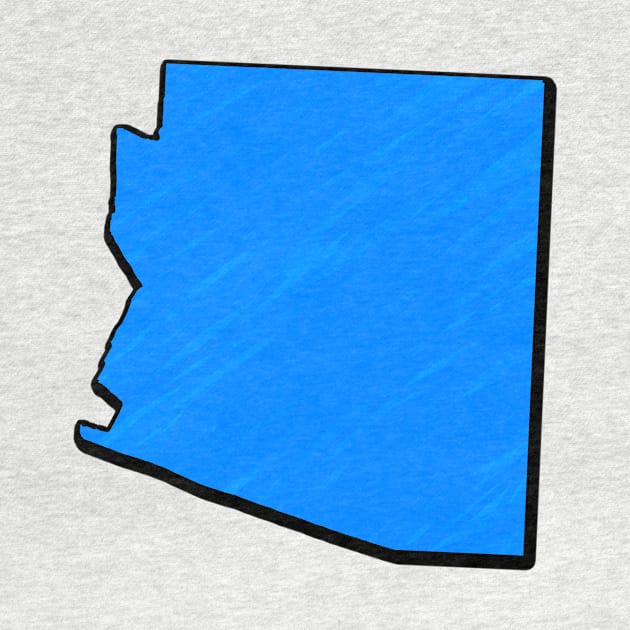 Bright Blue Arizona Outline by Mookle